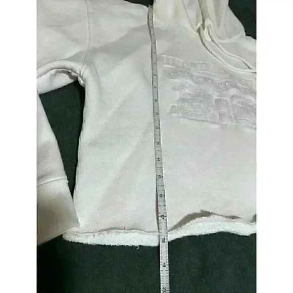 White LEVI STRAUSS & CO brand crop sweatshirt Size Small Cotton classic hoodie - Picture 7 of 10
